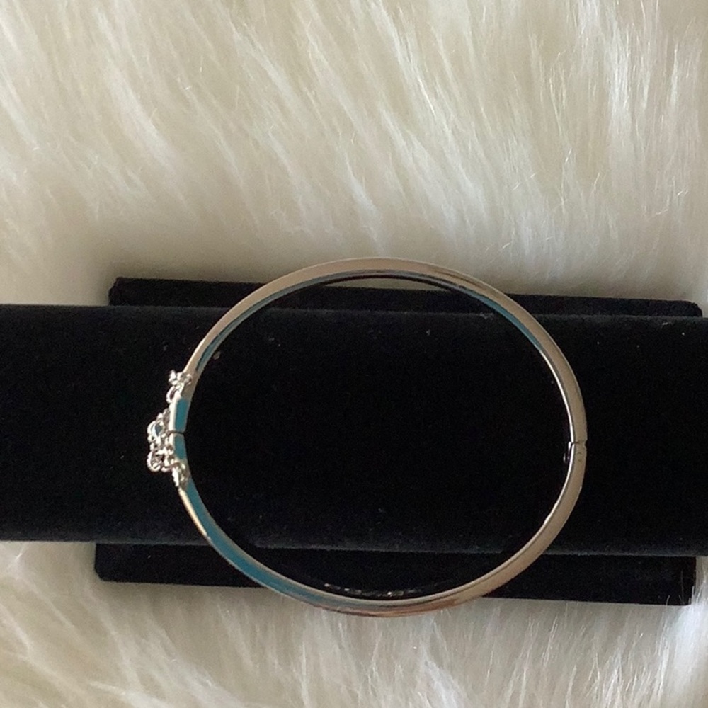 Coach Silver Logo Signed Hinged Bangle Bracelet - image 6